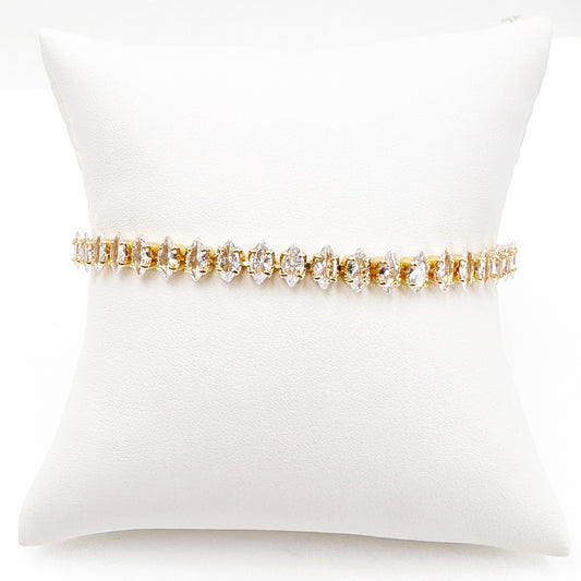 Elegant Rhinestone Adjustable Bracelet for Women 18K Gold Plated Chain