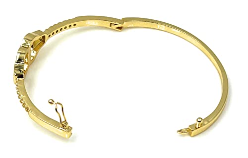 LESLIE BOULES 18K Gold Plated Handcuff Bracelet for Women Fashion & Novelty Jewelry for Her