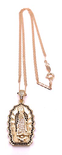 LESLIE BOULES Guadalupe Pendant Necklace for Women Catholic Jewelry 18K Gold Plated