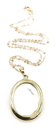 LESLIE BOULES Mother of Pearl Guadalupe Medal Pendant Necklace for Women 18K Gold Plated Chain