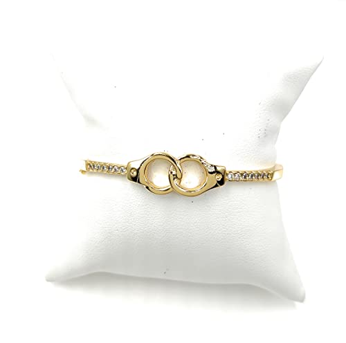 LESLIE BOULES 18K Gold Plated Handcuff Bracelet for Women Fashion & Novelty Jewelry for Her