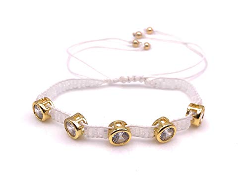 LESLIE BOULES Gold Plated Rhinestone Crystal Bracelet Miyuki Glass Seed Beads Fashion Jewelry