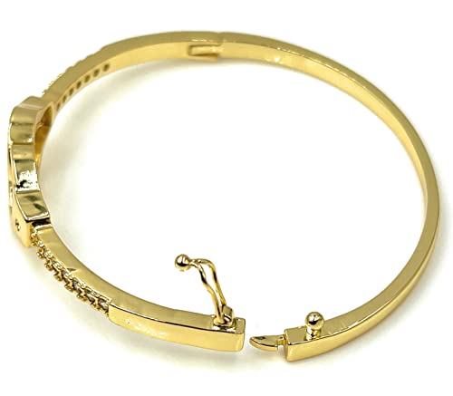 LESLIE BOULES 18K Gold Plated Handcuff Bracelet for Women Fashion & Novelty Jewelry for Her