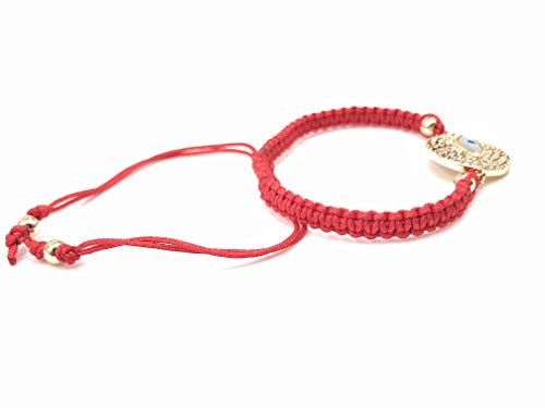 LESLIE BOULES Evil Eye Red String Bracelet Protection Jewelry