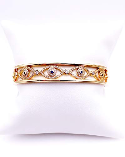 Gold Plated Expandable Charm Bangle Bracelet Fashion & Lucky Jewelry
