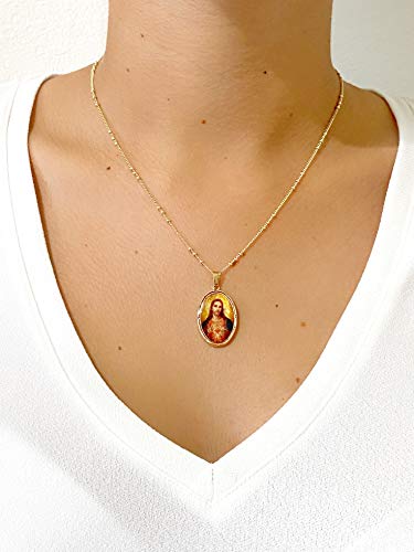 Sanctus | Vintage Gold-tone Immaculate Heart of Mary Necklace | In stock! |  Lucleon