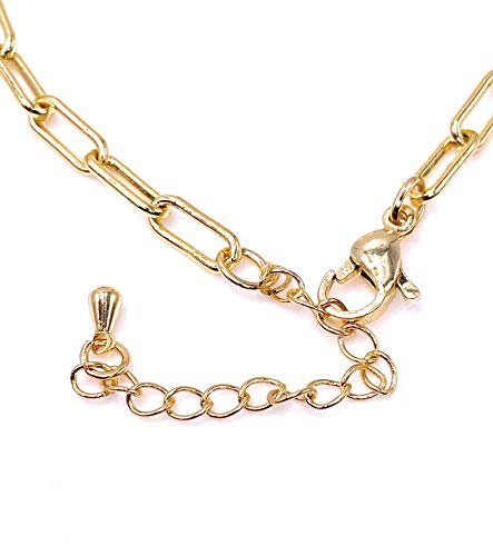 LESLIE BOULES 18K Gold Plated Puff Mariner Link Bracelet for Women Fashion Jewelry