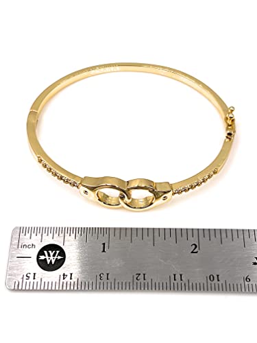 LESLIE BOULES 18K Gold Plated Handcuff Bracelet for Women Fashion & Novelty Jewelry for Her