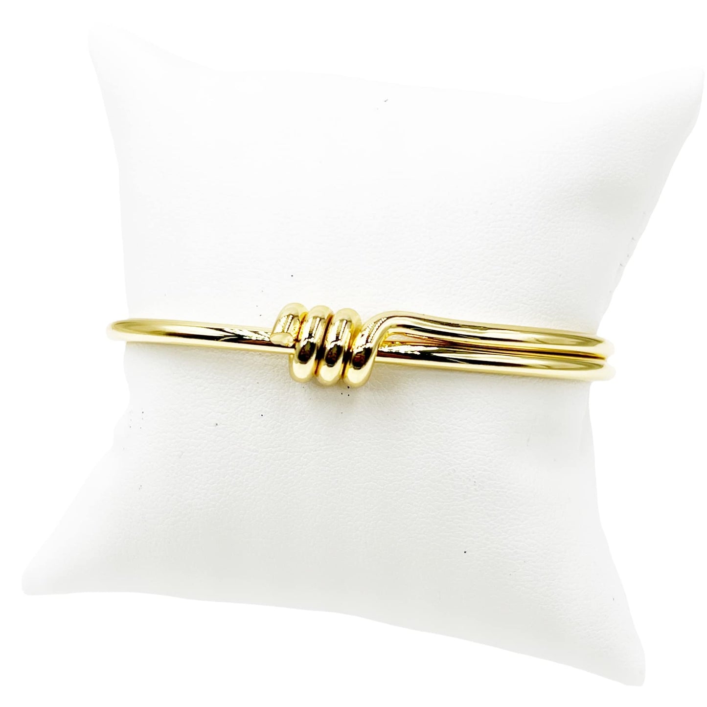 LESLIE BOULES Gold Twisted Cuff Bracelet for Women 18K Plated Italian Design