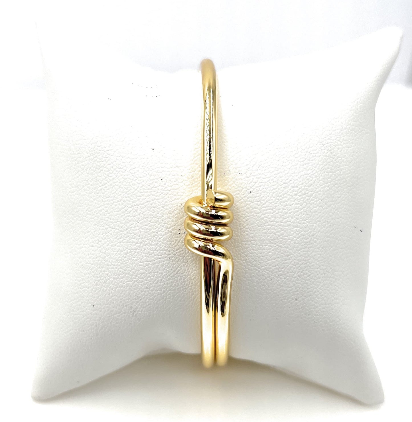 LESLIE BOULES Gold Twisted Cuff Bracelet for Women 18K Plated Italian Design