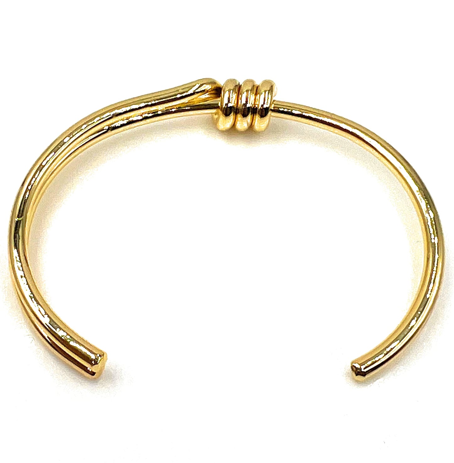 LESLIE BOULES Gold Twisted Cuff Bracelet for Women 18K Plated Italian Design